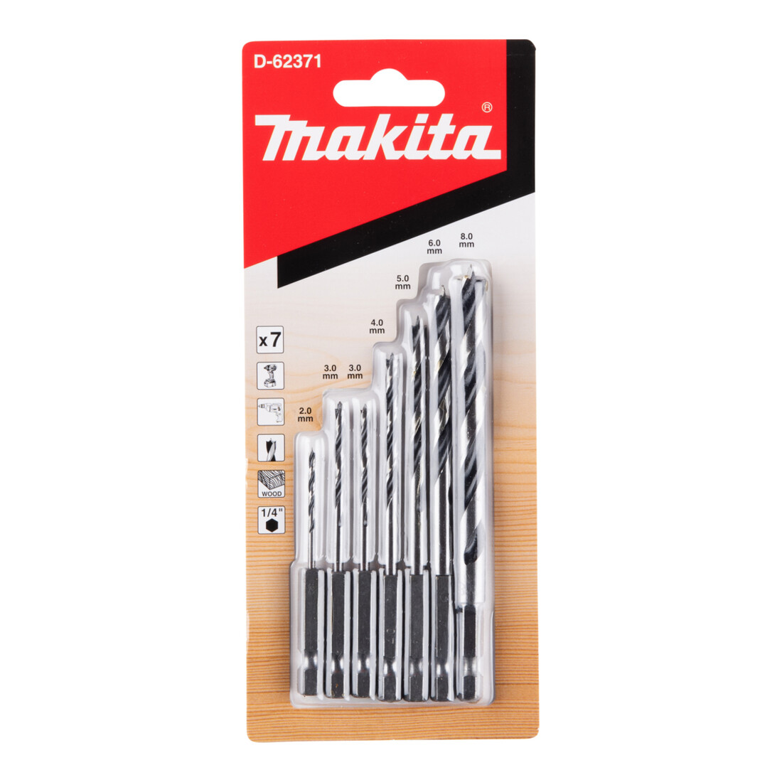 Jeu de forets Makita 7 pièces 1/4 pouce