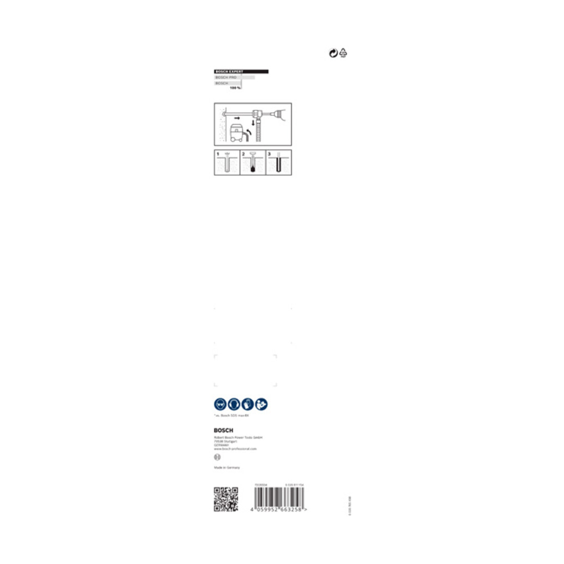 Jeu de forets marteaux Bosch EXPERT SDS Clean max-8X, 24 x 400 x 650 mm