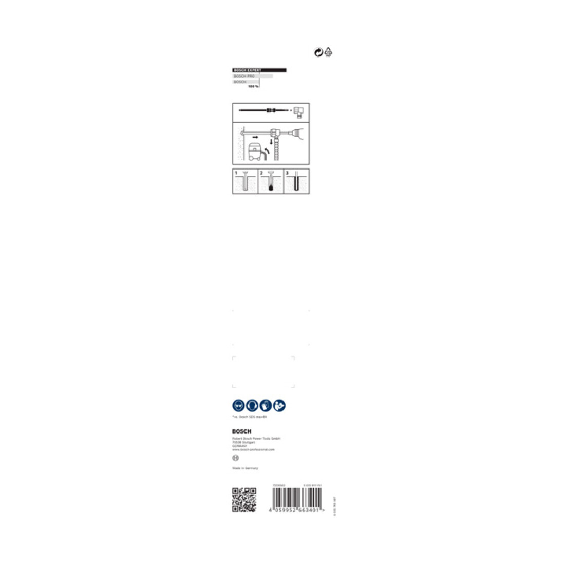 Jeu de forets marteaux Bosch EXPERT SDS Clean max-8X, 30 x 400 x 650 mm