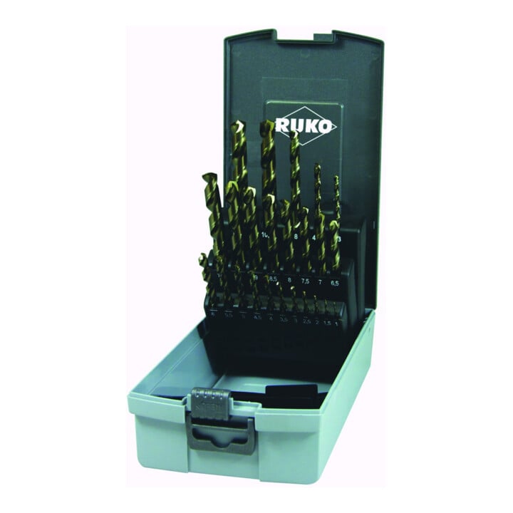 Jeu de forets Ruko DIN 338 type VA, HSSE-Co 5 en coffret plastique, 24 pièces