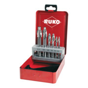 Jeu de fraises à lamer RUKO DIN 373 HSS avec pilote fixe, en cassette industrielle
