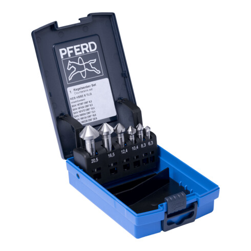 Jeu de fraises PFERD HSSE DIN 335 C90 degrés, diamètre extérieur 6 mm