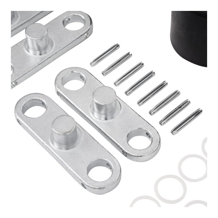 Jeu de galets tandem en nylon STIER avec axes + bascules pour transpalettes