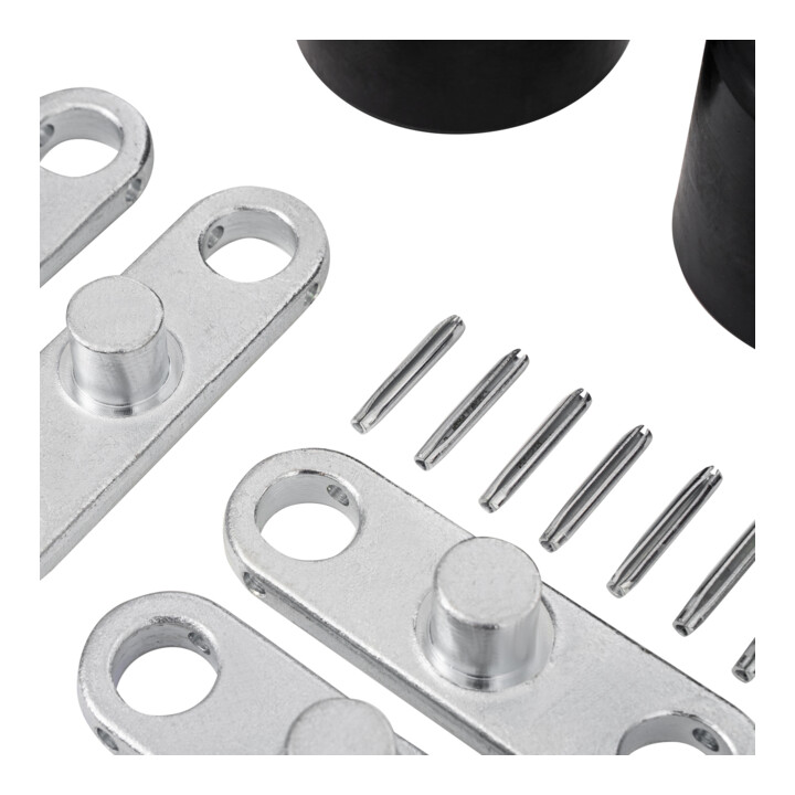 Jeu de galets tandem en nylon STIER avec axes + bascules pour transpalettes