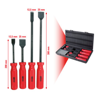 Jeu de grattoirs emmanchés, 4pcs.
