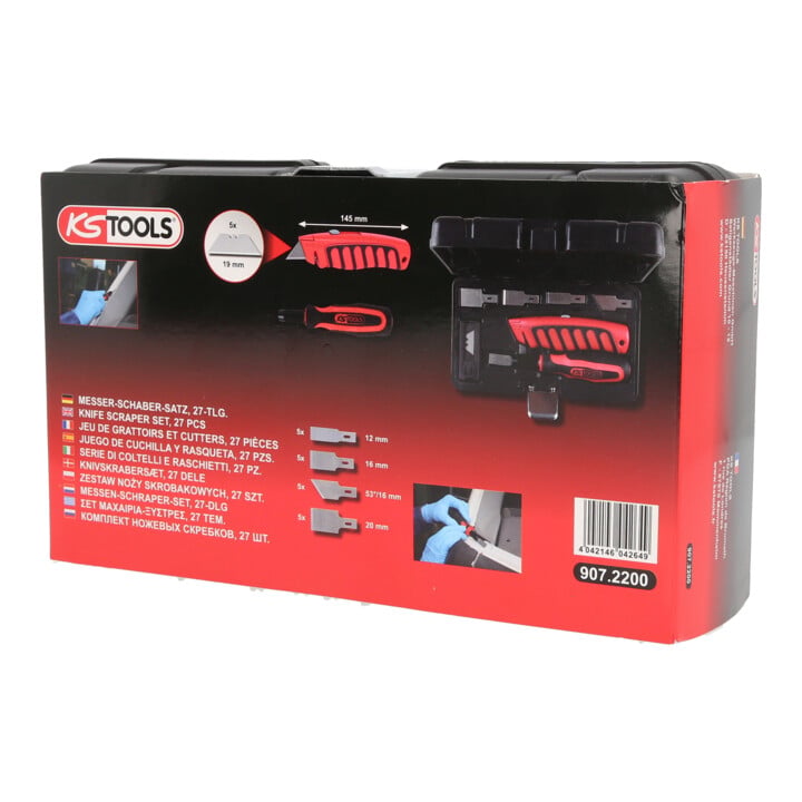 Jeu de grattoirs et cutters KS Tools 27 pcs.