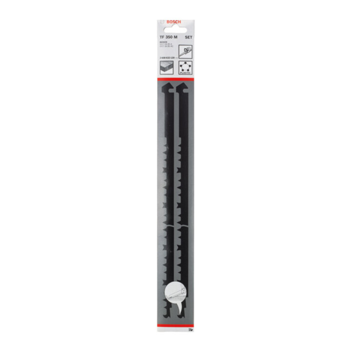 Jeu de lames de scie Bosch TF 350 M, HCS, pour bois