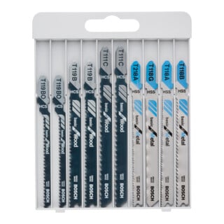 Jeu de lames de scie sauteuse Bosch Basic pour le bois et le métal 10 pièces