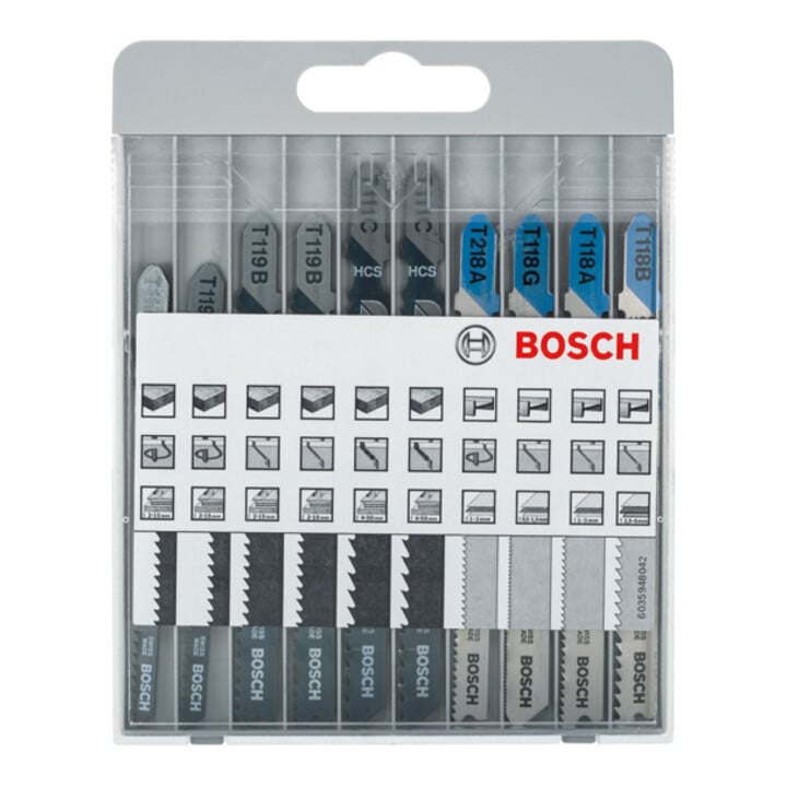 Jeu de lames de scie sauteuse Bosch Basic pour le bois et le métal 10 pièces