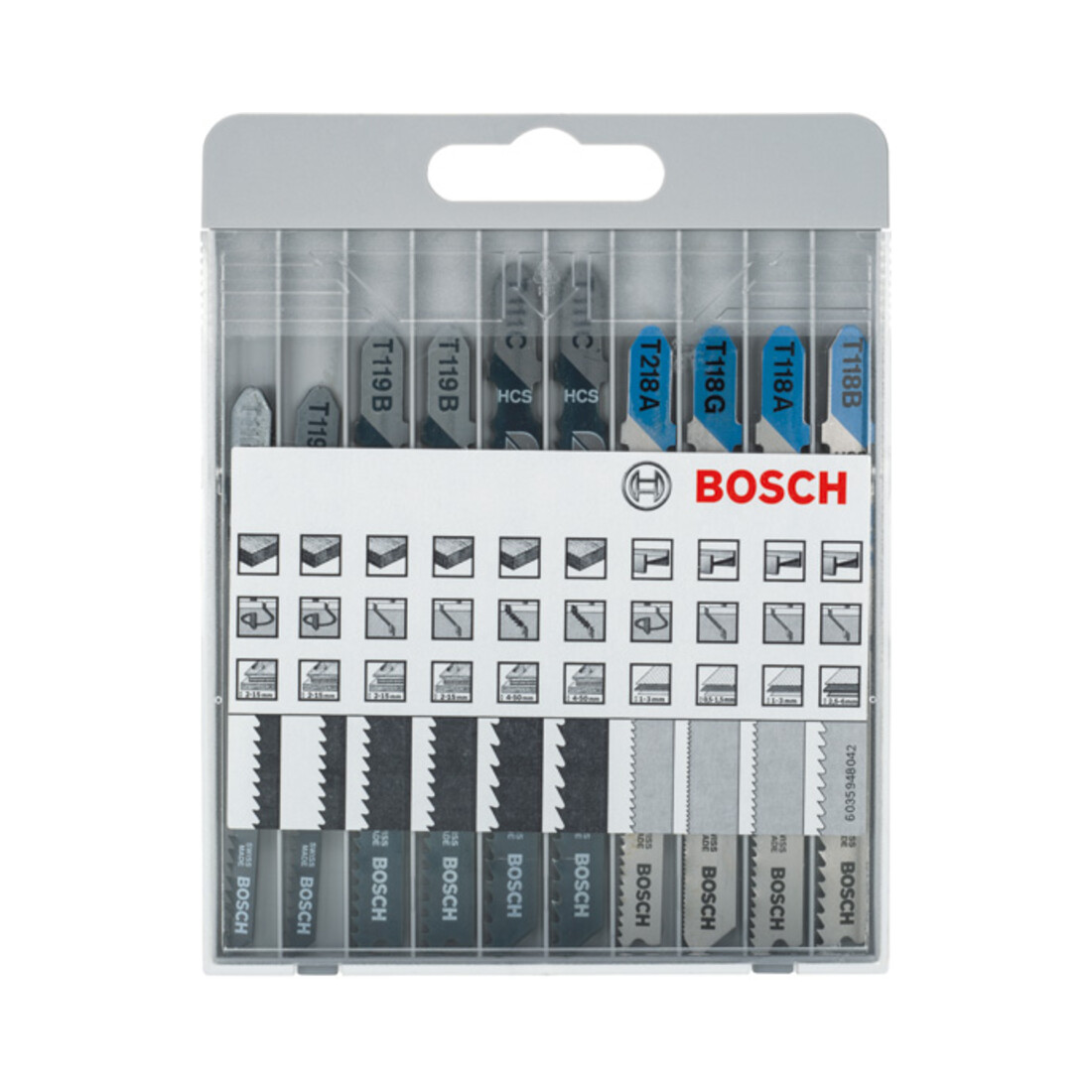Jeu de lames de scie sauteuse Bosch Basic pour le bois et le métal 10 pièces
