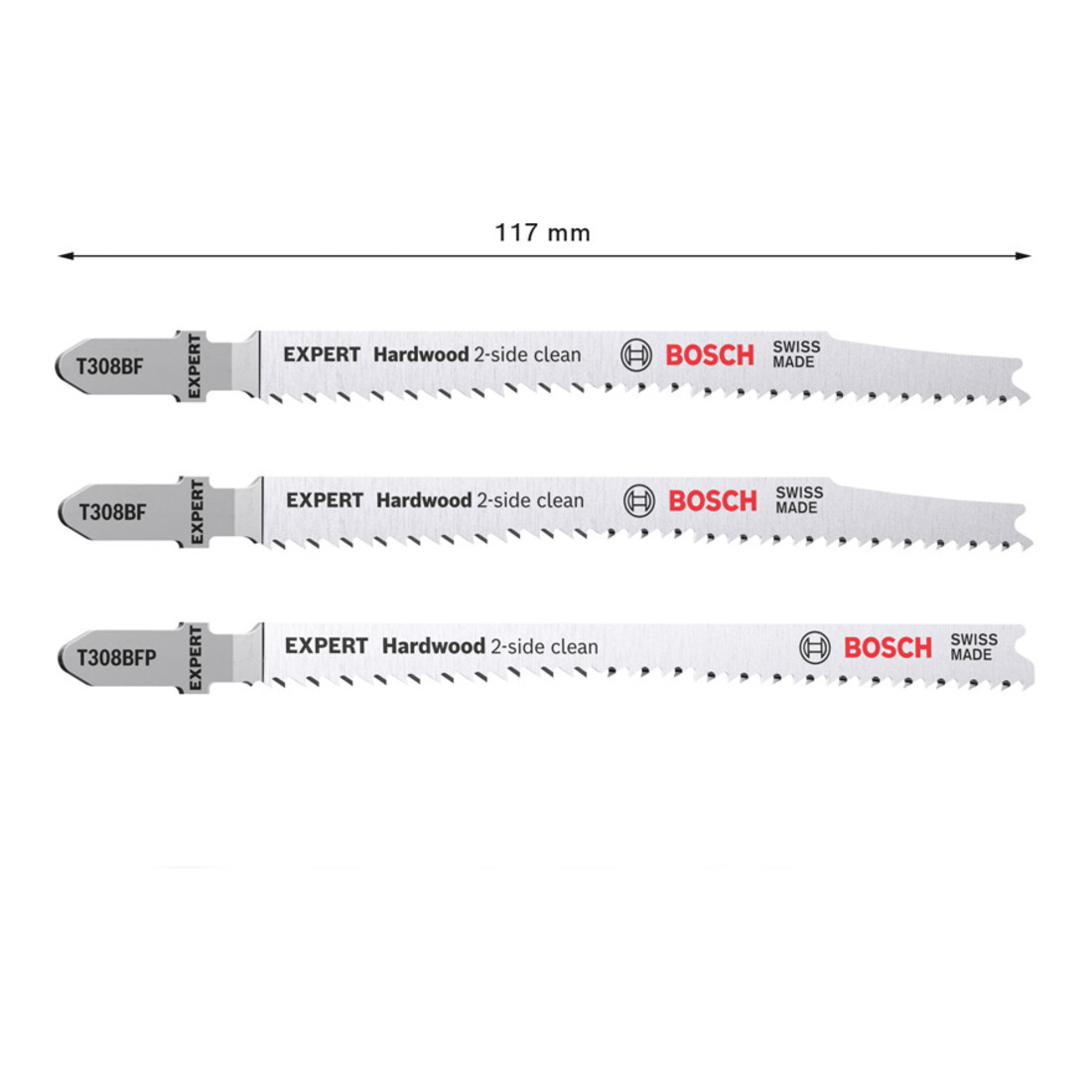 Jeu de lames de scie sauteuse Bosch Expert "Hardwood 2 side clean