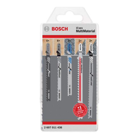 Jeu de lames de scie sauteuse Bosch JSB Multi Material 15 pièces