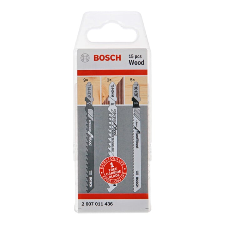 Jeu de lames de scie sauteuse Bosch JSB Wood 15 pièces