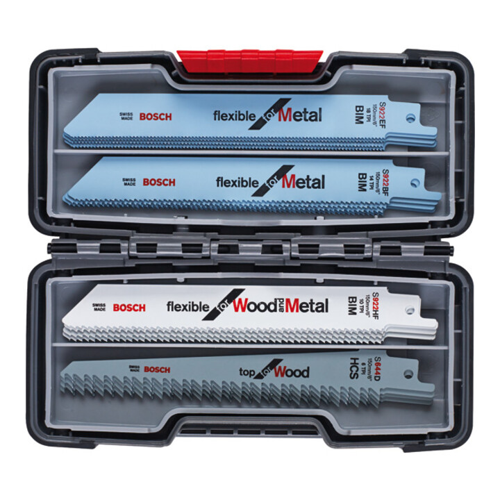 Bosch Akku-Säbelsäge GSA 18 V-LI C, Solo Version, im Karton + Bosch 20tlg. Säbelsägeblatt-Set Wood and Metal 2607010902