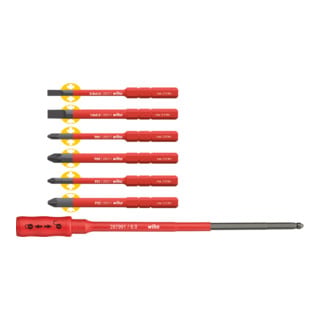Jeu de lames interchangeabl. isolées VDE slimBit paquet 7 pièces Torque/fente/Ph