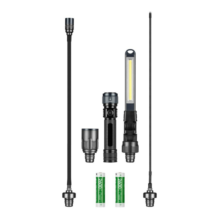 Jeu de lampes de travail Multi Light LED avec 2 batteries et divers adaptateurs 2 x batterie