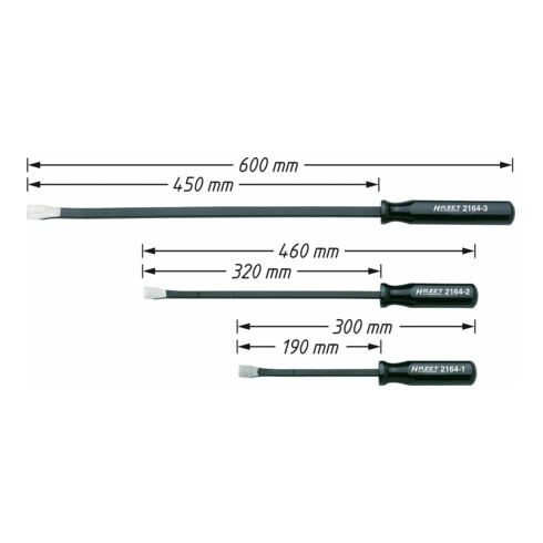 Jeu de leviers de force 2164/3 ∙ Nombre d'outils : 3 HAZET