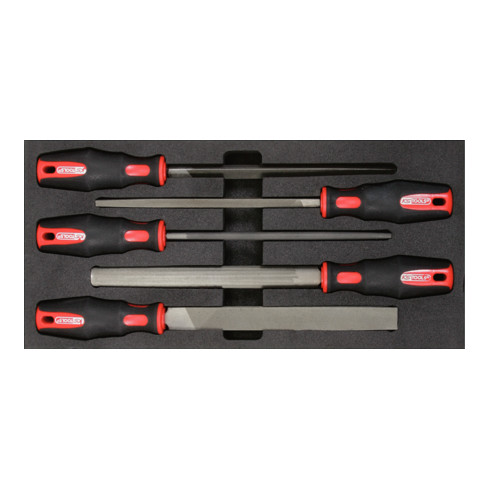Jeu de limes d'atelier KS Tools, 5 pièces, dans 1/3 de l'insert système