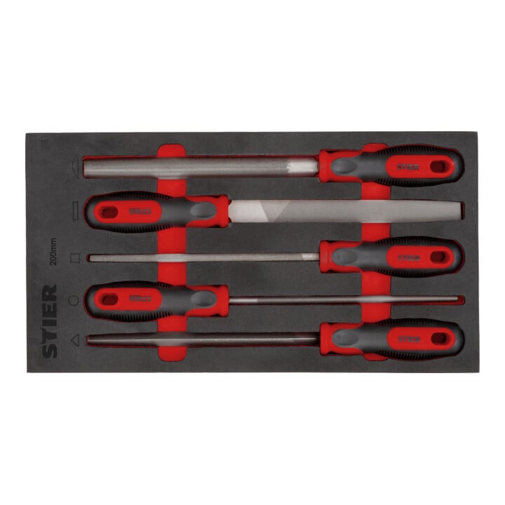 Set Stier Jeu de clés à cliquet à fourche + jeu de limes d’atelier, 200 mm H2
