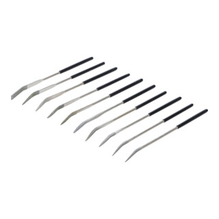 Jeu de limes diamantées de perforation courbées 140 x 3 mm 10 pièces BGS