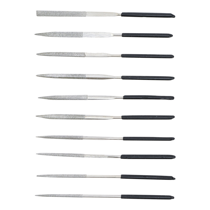 Jeu de limes diamantées droites 140 x 3 mm 10 pièces BGS