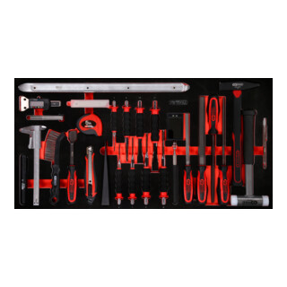 Jeu de marteaux, de burins et d’outils de mesure dans insert en mousse, 36 pcs KS Tools