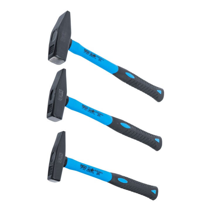 Set Stier Jeu de clés à cliquet Maul-Ring SW 8 - 19 mm 12 pièces + BGS Jeu de marteaux de serrurier Manche en fibre de verre DIN 1041 300 / 500 / 800 g 3 pièces