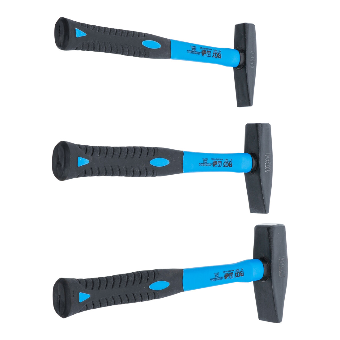 Jeu de marteaux de serrurier BGS manche en fibres de verre, DIN 1041, 300 / 500 / 800 g, 3 pièces