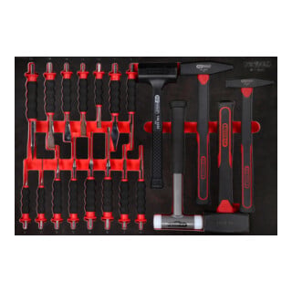 Jeu de marteaux et burins dans insert en mousse, 20 pcs KS Tools