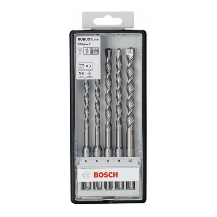Jeu de marteaux perforateurs Bosch SDS plus-7 Ligne robuste 5 pièces 6 - 10 mm
