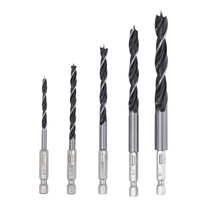 Jeu de mèches bois 4 - 10 mm Six pans 5 pièces BGS
