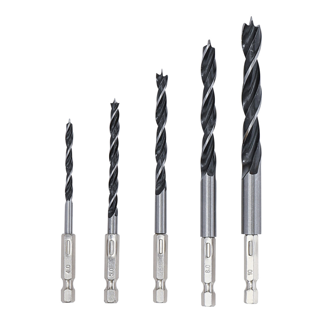 Jeu de mèches bois 4 - 10 mm Six pans 5 pièces BGS