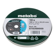 Jeu de meules de tronçonnage Metabo SP 180 x 1,5 x 22,23 inox, TF 41, dans boîte en fer blanc