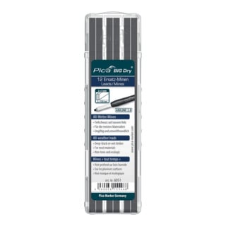 Jeu de mines BIG Dry p.crayon charpentier 12 pces BIG Dry 6051 set avec 12 mines