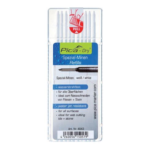 Jeu de mines Pica-Dry 10 pcs. p.Pica-Dry blanc Pica-Dry 4043 set avec 10 mines P