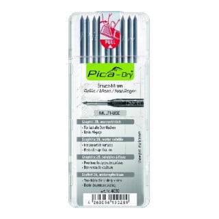 Jeu de mines Pica-Dry 10 pcs. p.Pica-Dry graphite dureté H Pica-Dry 4050 set ave