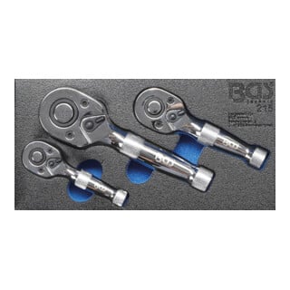 Jeu de mini-cliquets 6,3 mm (1/4") / 10 mm (3/8") / 12,5 mm (1/2") 3 pièces Kraftmann