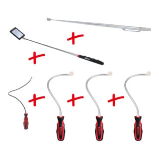 Jeu de miroirs d’inspection et d’aimants flexibles et télescopiques KS Tools 6 pcs