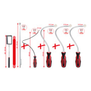 Jeu de miroirs d’inspection et d’aimants flexibles et télescopiques KS Tools 6 pcs