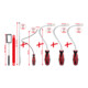 Jeu de miroirs d’inspection et d’aimants flexibles et télescopiques KS Tools 6 pcs