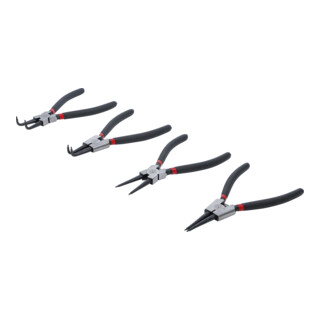 Jeu de pinces à circlips 175 mm 4 pièces BGS