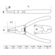 Jeu de pinces à circlips 175 mm 4 pièces BGS-2
