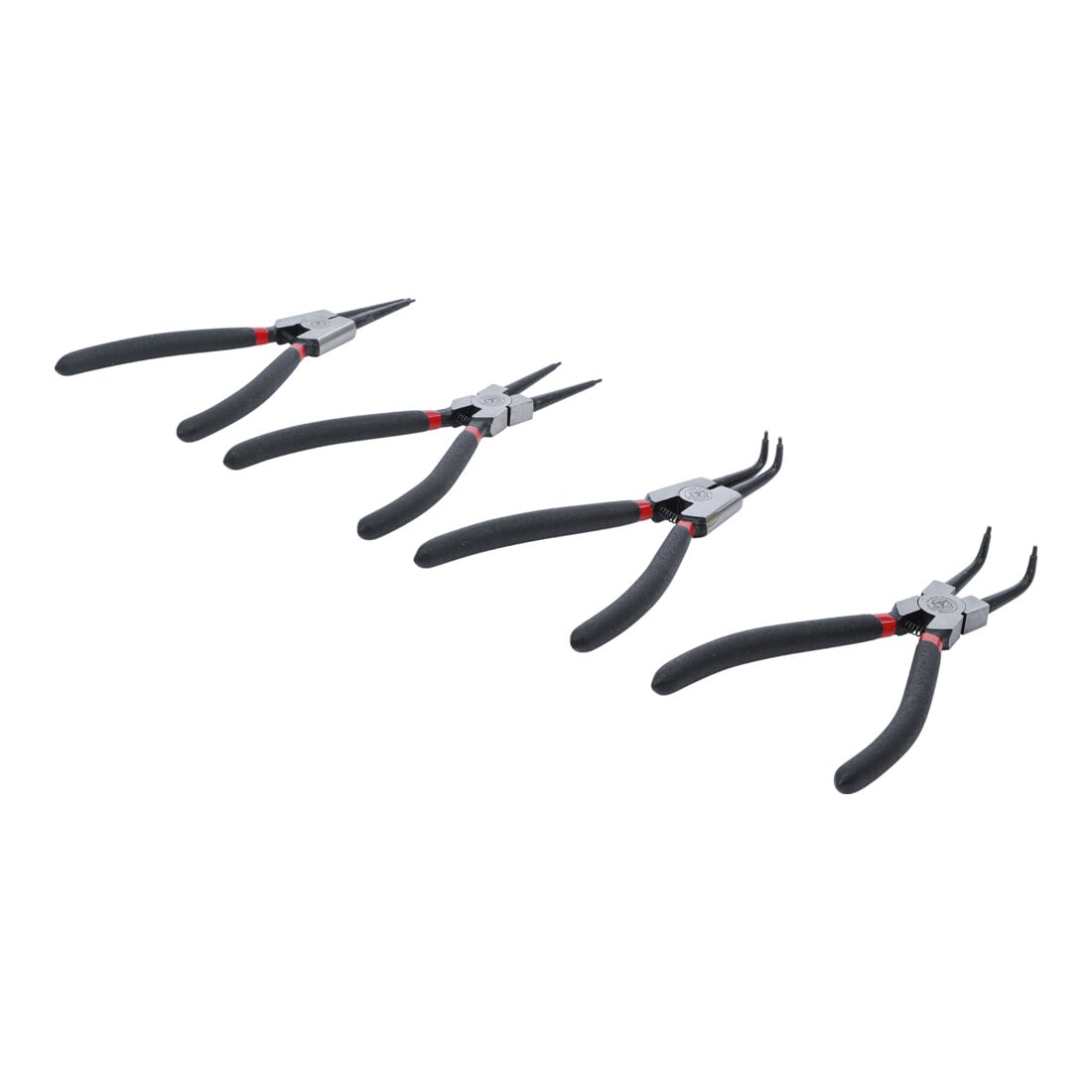 Jeu de pinces à circlips 175 mm 4 pièces BGS