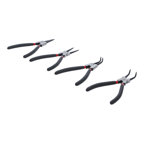 Jeu de pinces à circlips 175 mm 4 pièces BGS