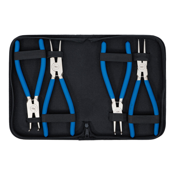 Jeu de pinces à circlips 250 mm 4 pièces BGS