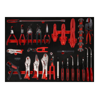 Jeu de pinces dans insert en mousse, 34 pcs KS Tools