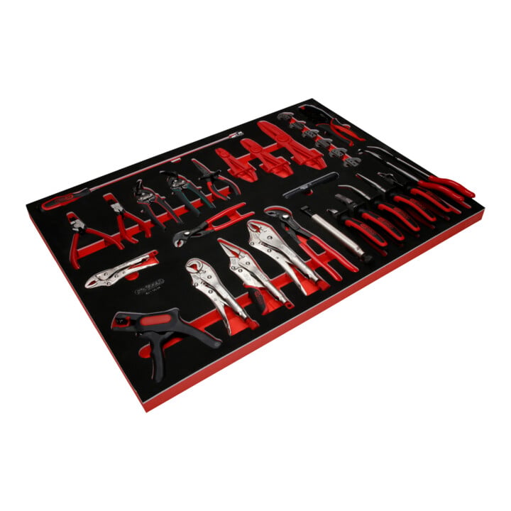 Jeu de pinces dans insert en mousse, 34 pcs KS Tools