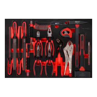 Jeu de pinces, marteaux et burins dans insert en mousse, 17 pcs KS Tools