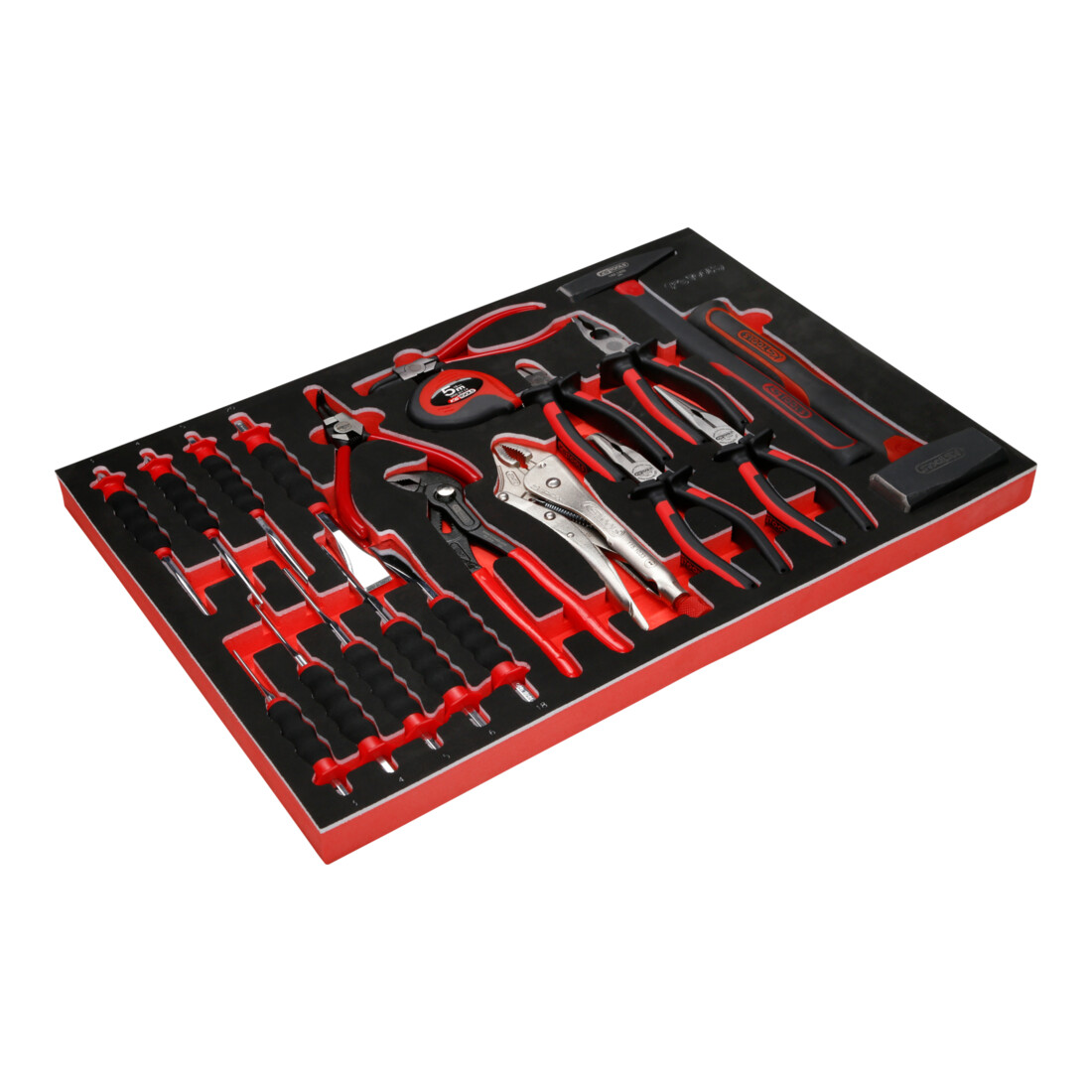 Jeu de pinces, marteaux et burins dans insert en mousse, 22 pcs KS Tools