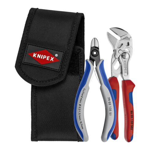 Jeu de pinces pour colliers de serrage, en pochette de ceinture à outils Knipex